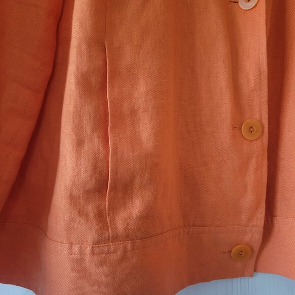 Talbots 100% Irish Linen Orange Button-Down Lightweight Jacket, Women’s 24W EUC - Picture 2 of 10